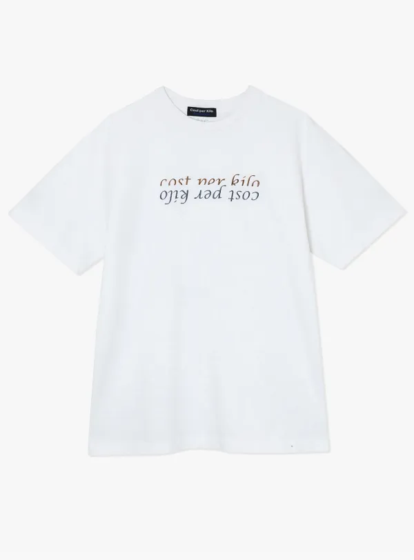 HALF LETTERING S/S TEE-WHITE