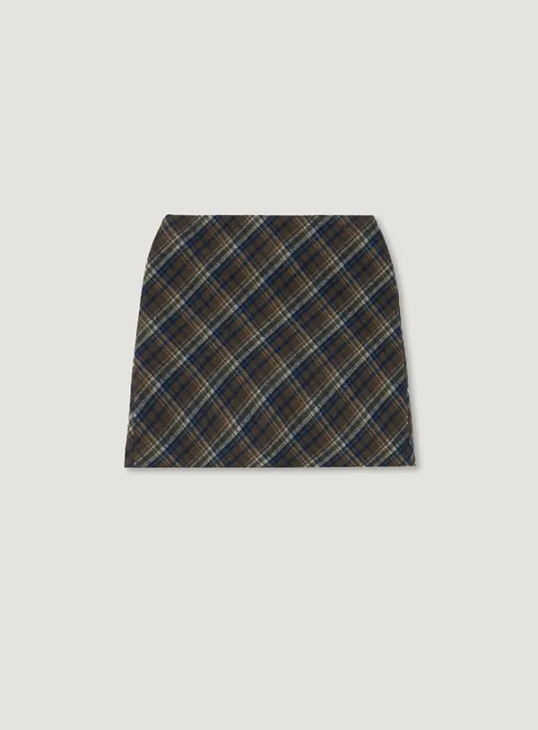 NIX CHECK MINI SKIRT_BROWN