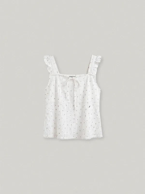 MERLINE RUFFLE BLOUSE - LACE WHITE멜린 러플 블라우스