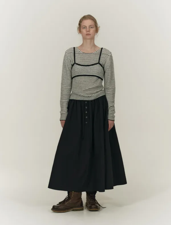 BRALETTE LAYERED KNIT SET UP [STRIPE]