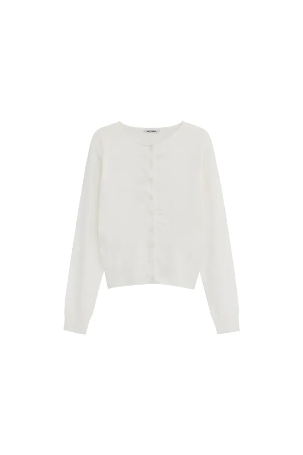 SHIRRING CARDIGAN [BEIGE]