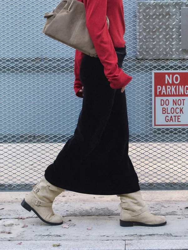 XIA EASY MAXI SKIRT_BLACK