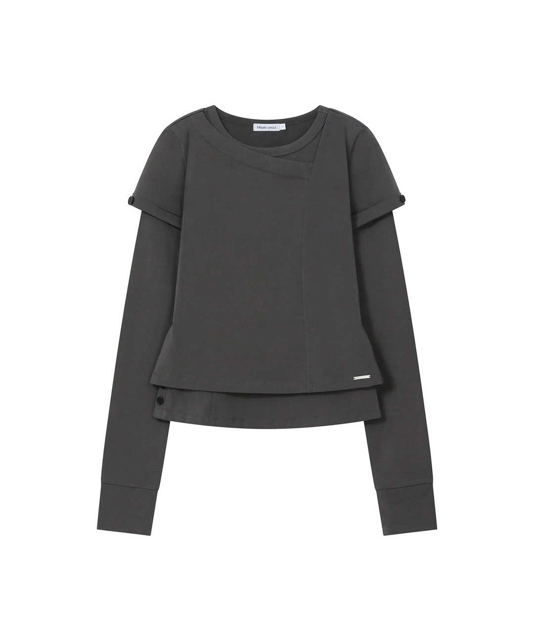 미세키서울 Contrast layered long sleeve SET CHARCOAL 상품 이미지 1