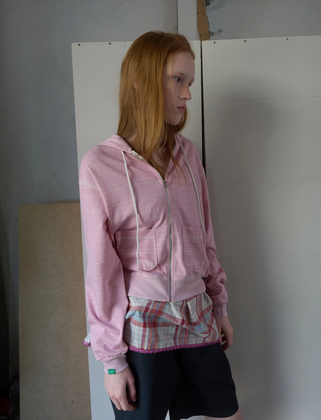 노컨텐츠 359. Natural Hooded Zip-Up _ Pink 상품 이미지 1