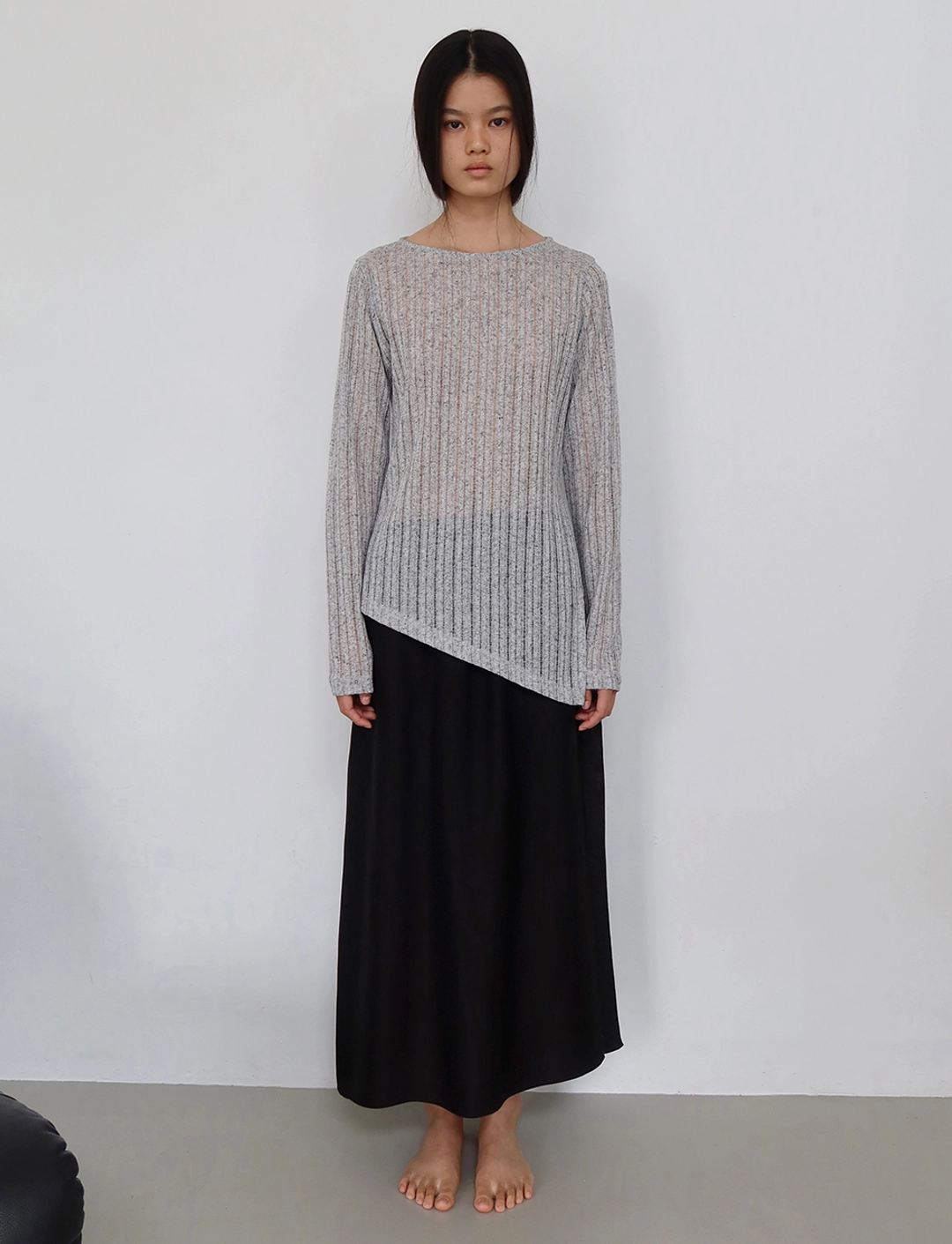 토콜 deep slit skirt - black 상품 이미지 1