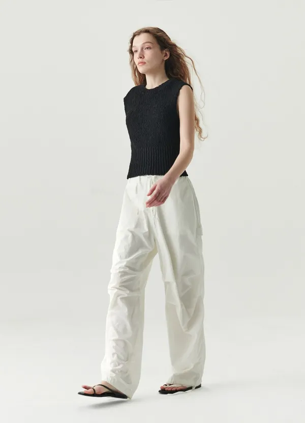 Utility Cotton Cargo Pants - White