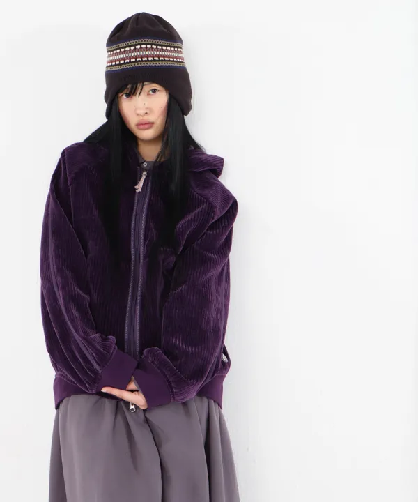 VELOUR ZIP-UP HOODIE PURPLE