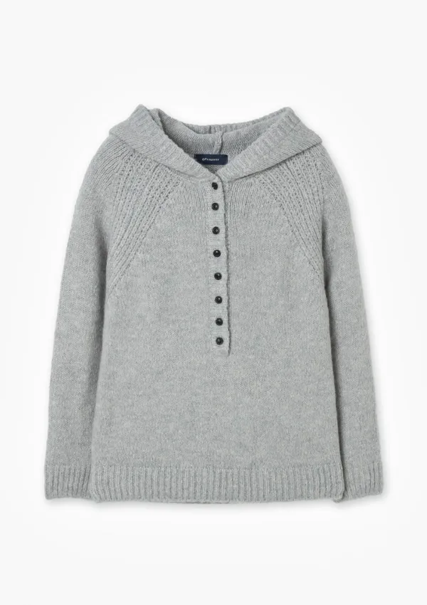 Cloud Alpaca Hoodie Knit Gray
