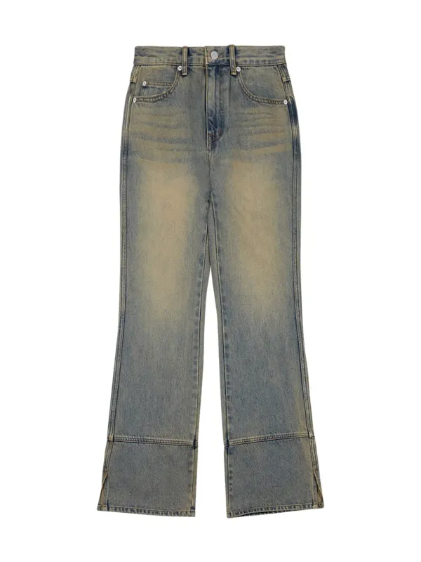 SEMI BOOT-CUT DENIM PANTS (LIGHT INDIGO)