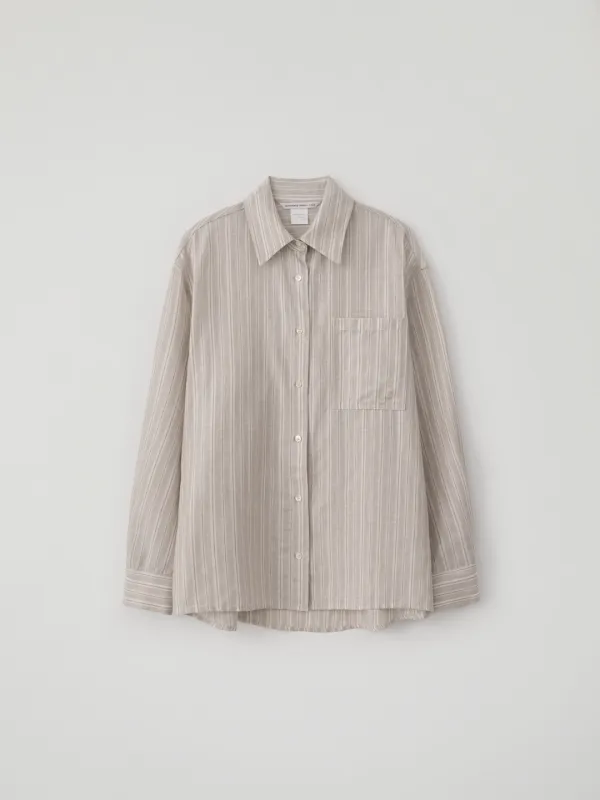 [1차 재입고] Striped Linen Shirt(Beige)