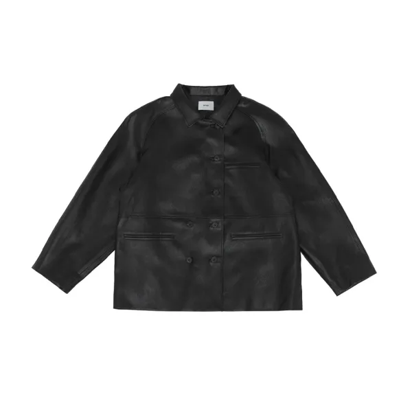 [8th] Double Leather Jacket (ebony black)