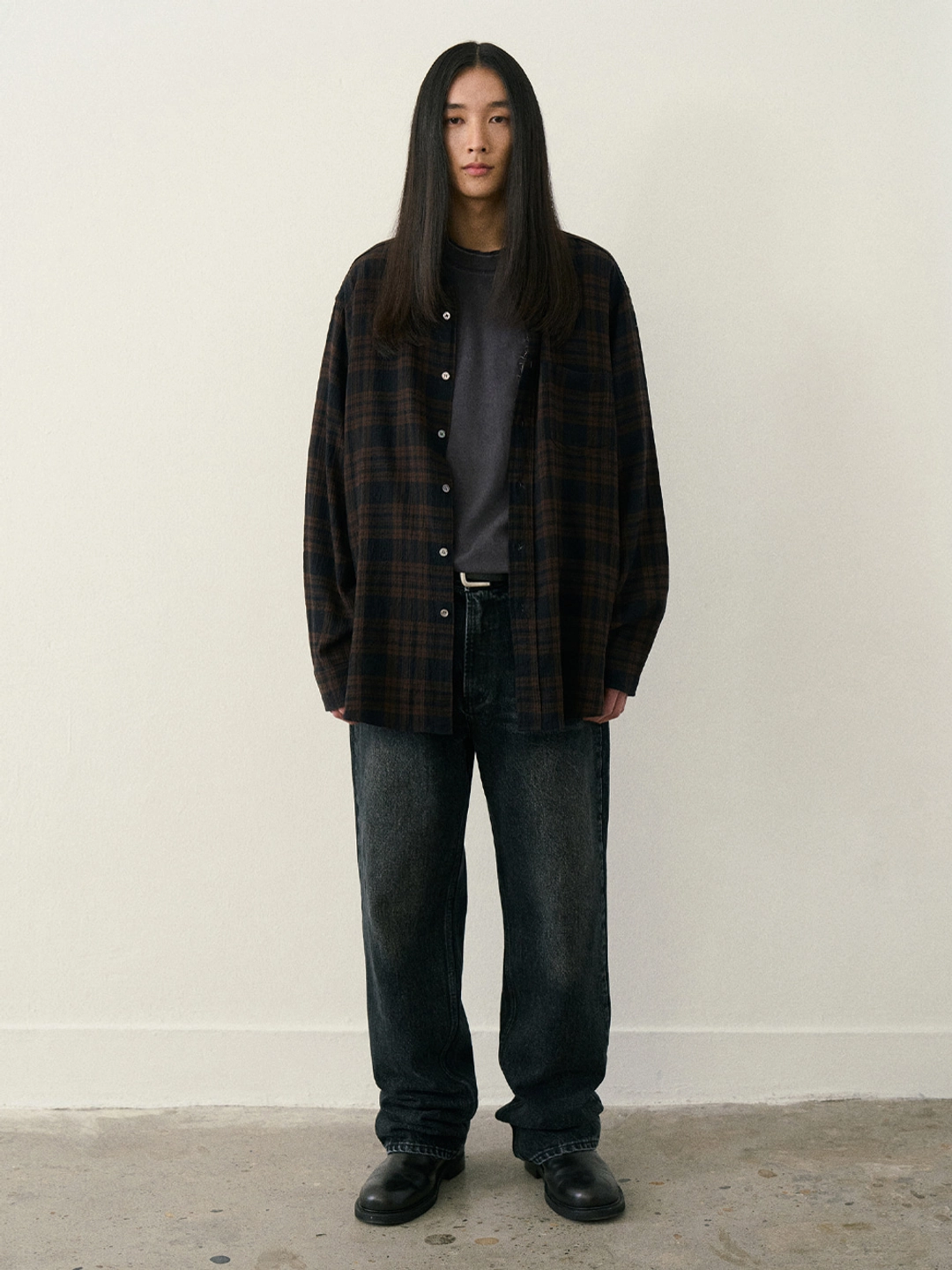 파르티멘토 Shadow Tartan Check Shirts_Brown 상품 이미지 2