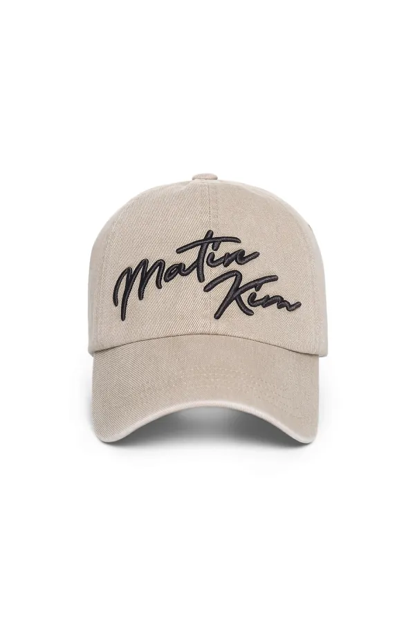 LOGO SCRIPT BALL CAP IN BEIGE