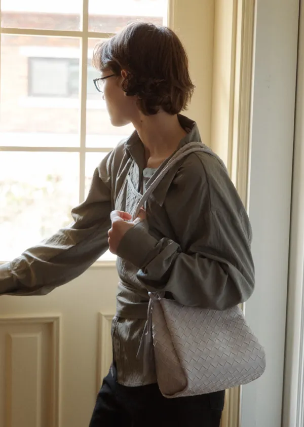 ANC WEAVING MESH SHOULDER BAG_GREY