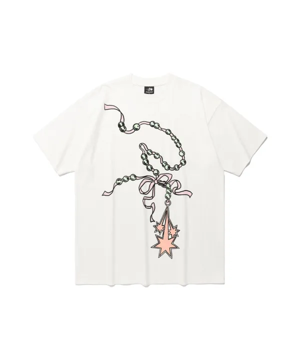 pearl necklace symbol big big tee[white]