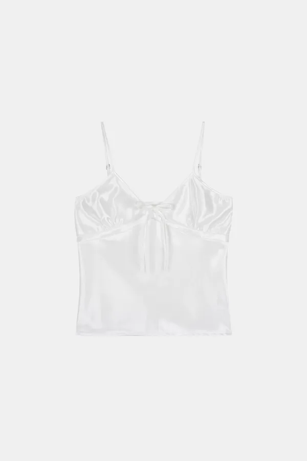 RIBBON SATIN SLEEVELESS_white