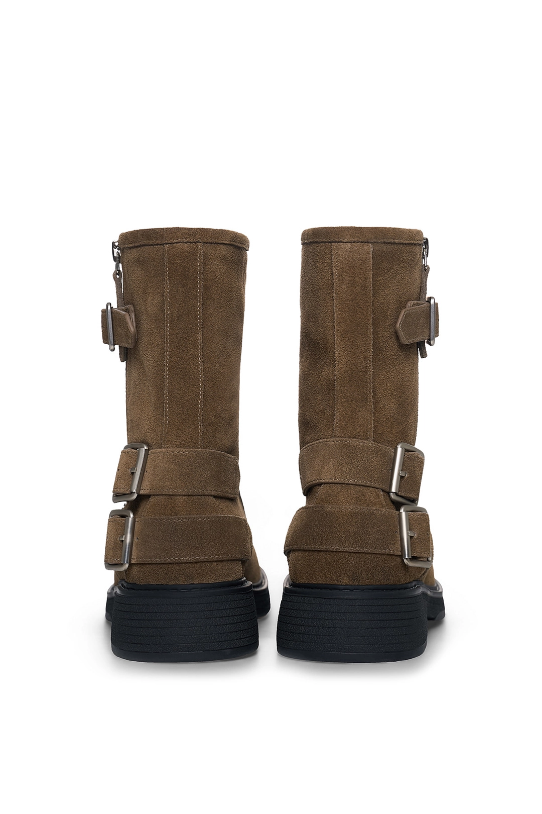 마뗑킴 VINTAGE WASHED BIKER ANKLE BOOTS IN KHAKI 상품 이미지 3
