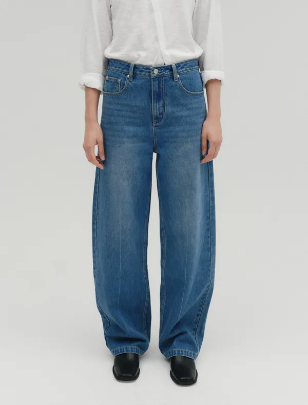 CURVED SILHOUETTE JEANS [BLUE]