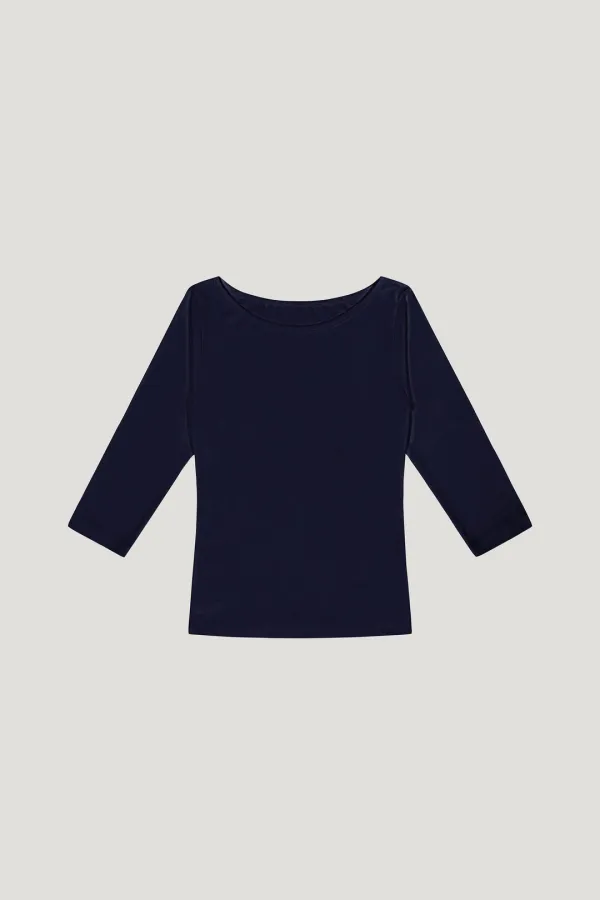 Boatneck 3/4 Tee (navy)