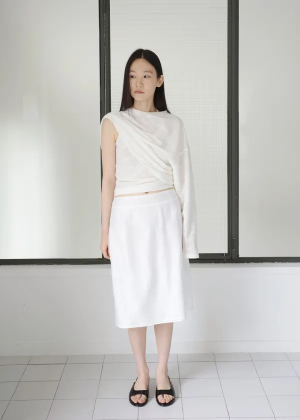 [ 바로배송 ] AIRE MIDI SKIRT [WHITE]