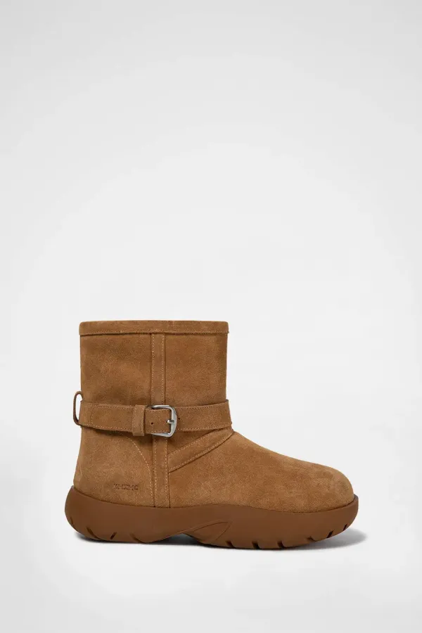 BOUCLE BUCKLE WINTER BOOTS / BEIGE