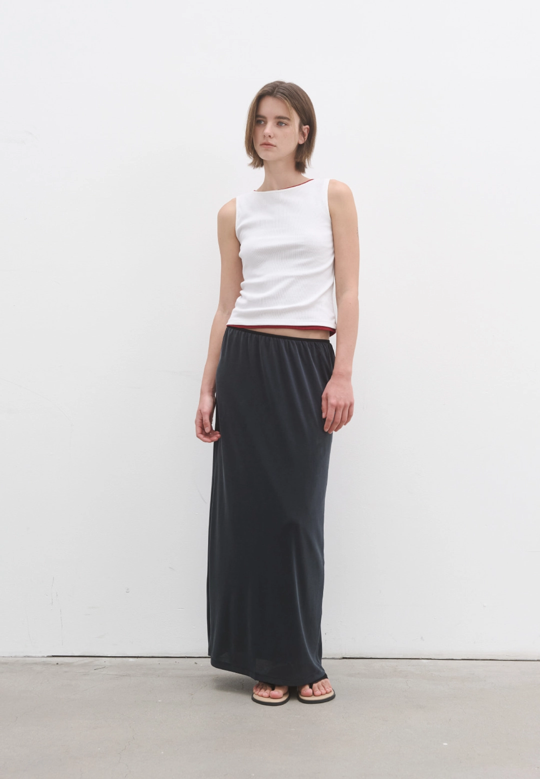 포저 Soft modal maxi skirt (charcoal navy) 상품 이미지 2