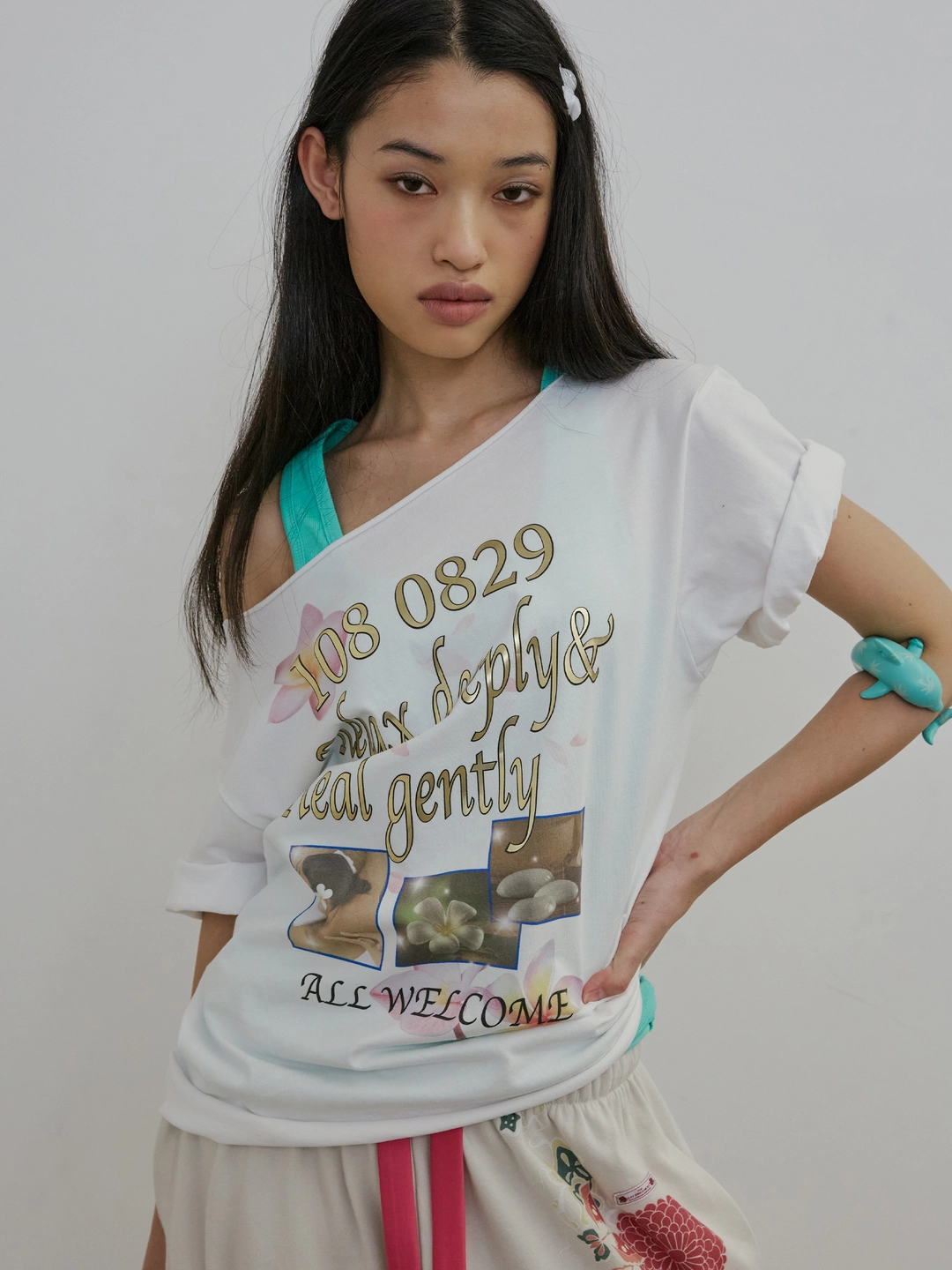 스컬프터 Healing Off-Shoulder Tee White 상품 이미지 2