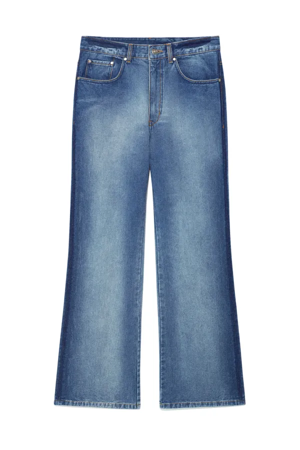 GRADATION WASHED DENIM PANTS FOR MEN IN BLUE