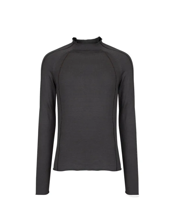 RAGLAN SLEEVES SCARN KNIT_GREY