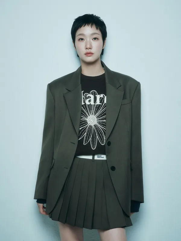 WOOL OVERSIZED SINGLE JACKET_BROWN