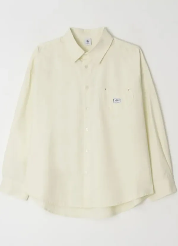 STITCH HEART POCKET OVER FIT SHIRT BUTTER