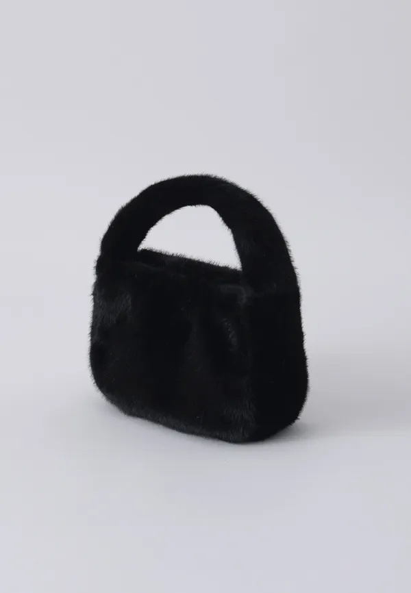 MINK FUR TOTE BAG - BLACK
