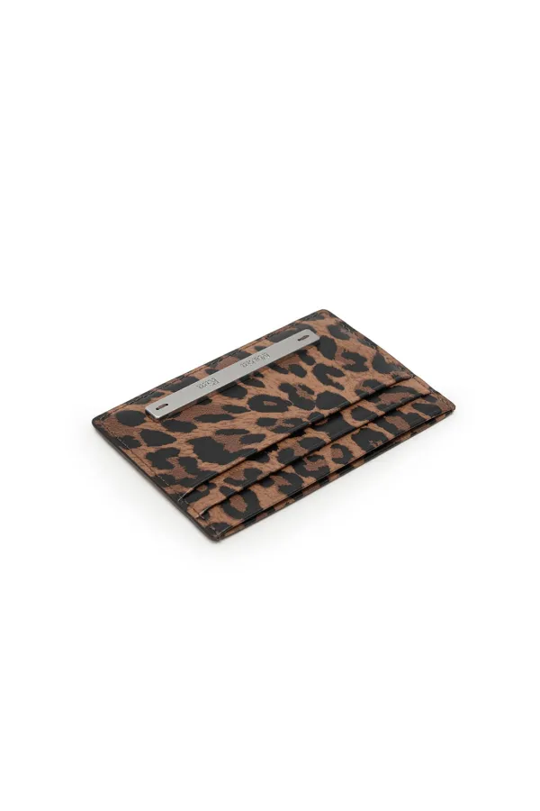 LEOPARD VINTAGE CARD WALLET IN BROWN