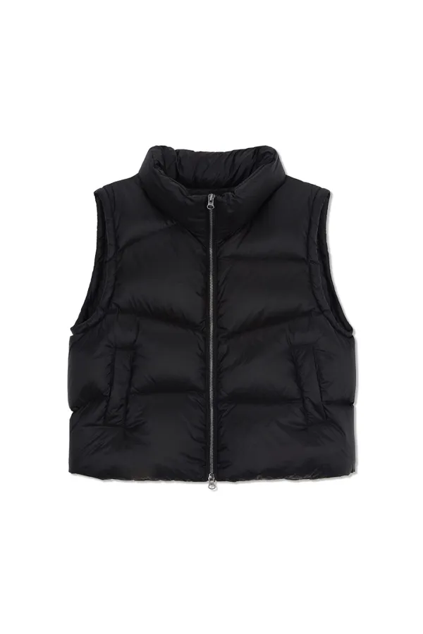 UNBALANCE QUILTED DOWN VEST FOR WOMEN IN BLACK