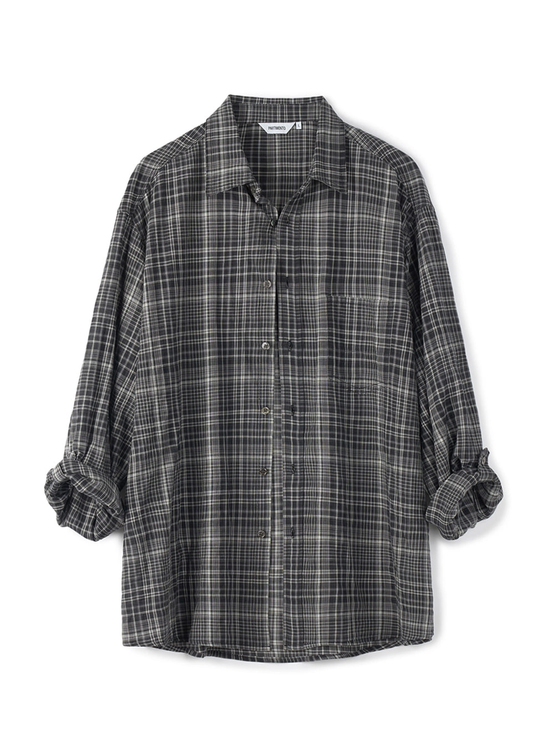 파르티멘토 Slate Check Roll Up Shirts_Black 상품 이미지 1