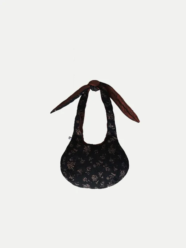 REVERSIBLE BOZAGI BAG FLOWER BLACK • RED BROWN