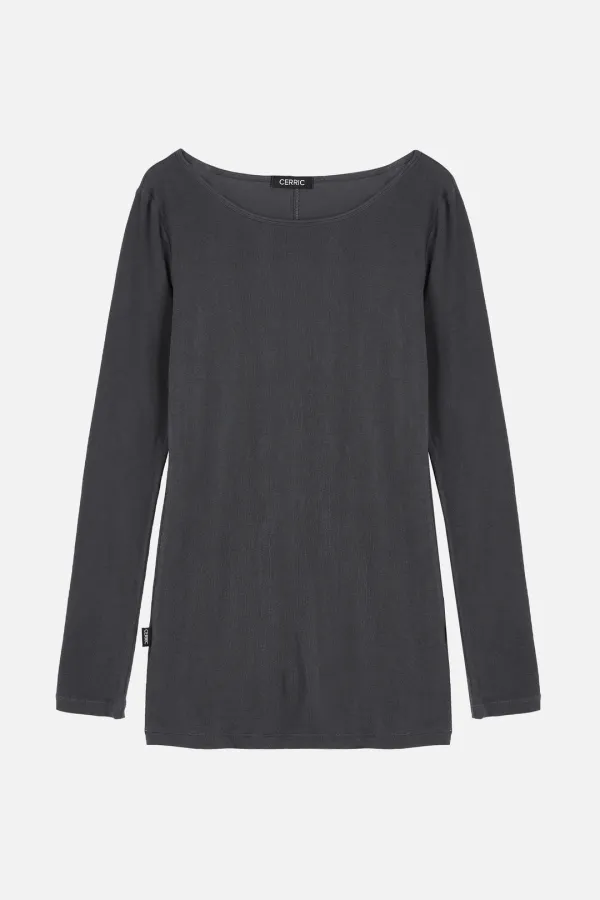 Soft Long Top _ Charcoal