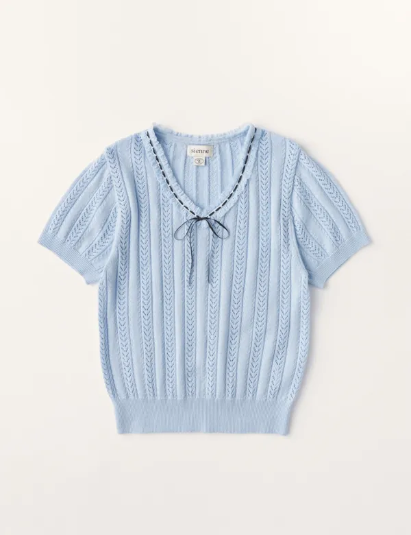 Margaret Ribbon Knit (Baby Blue)
