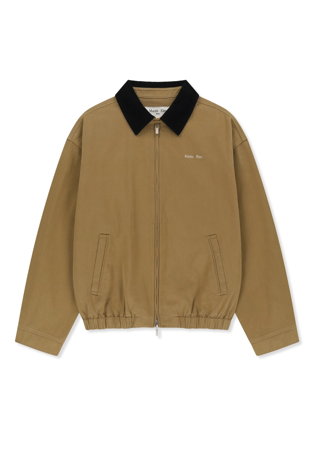 마뗑킴 CORDUROY CONTRAST TRIM BLOUSON JUMPER IN BEIGE 상품 이미지 1
