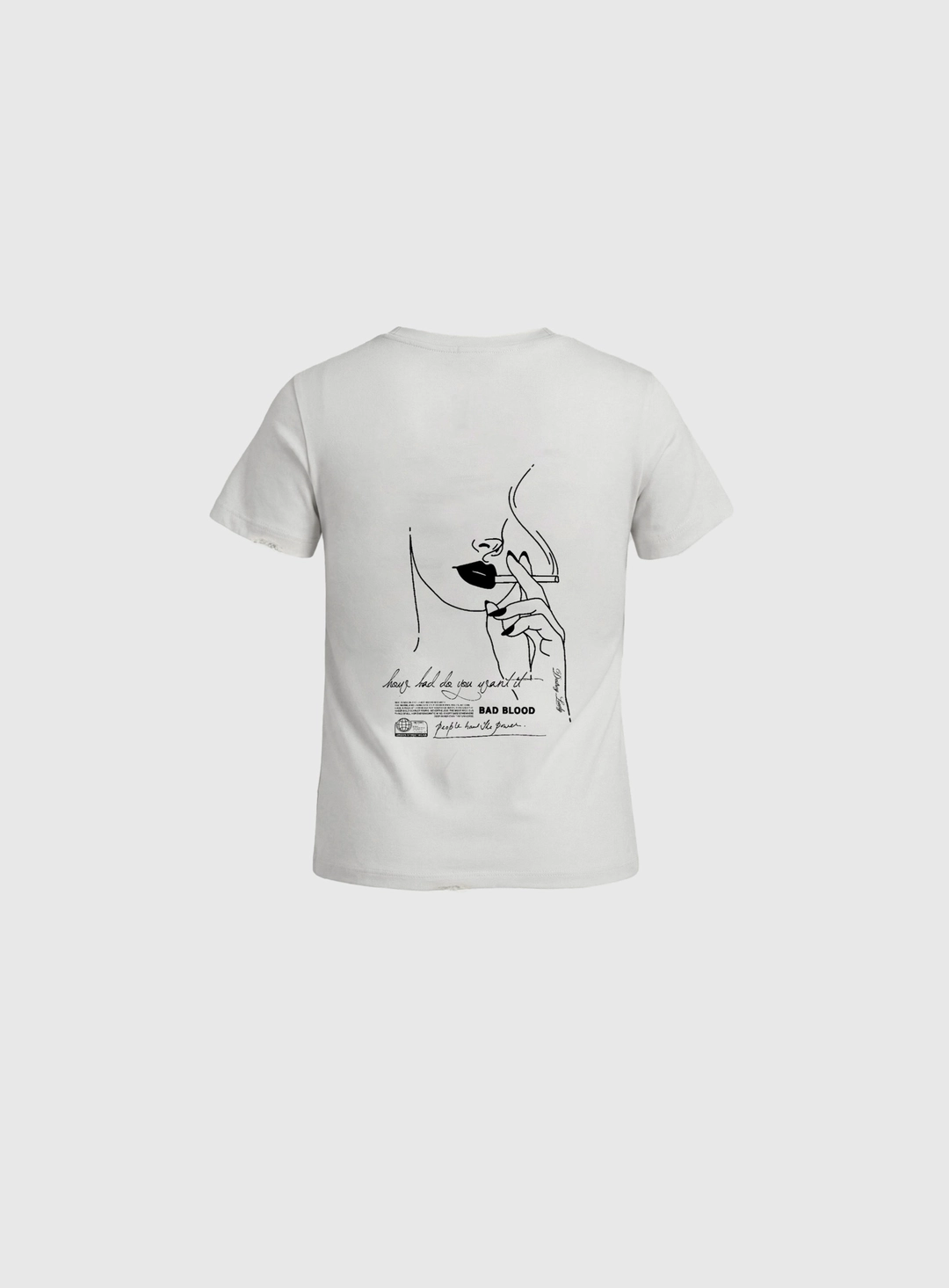 배드블러드 [w-tee26-140] Lonely Girl Short Sleeve T-Shirt - White 상품 이미지 2