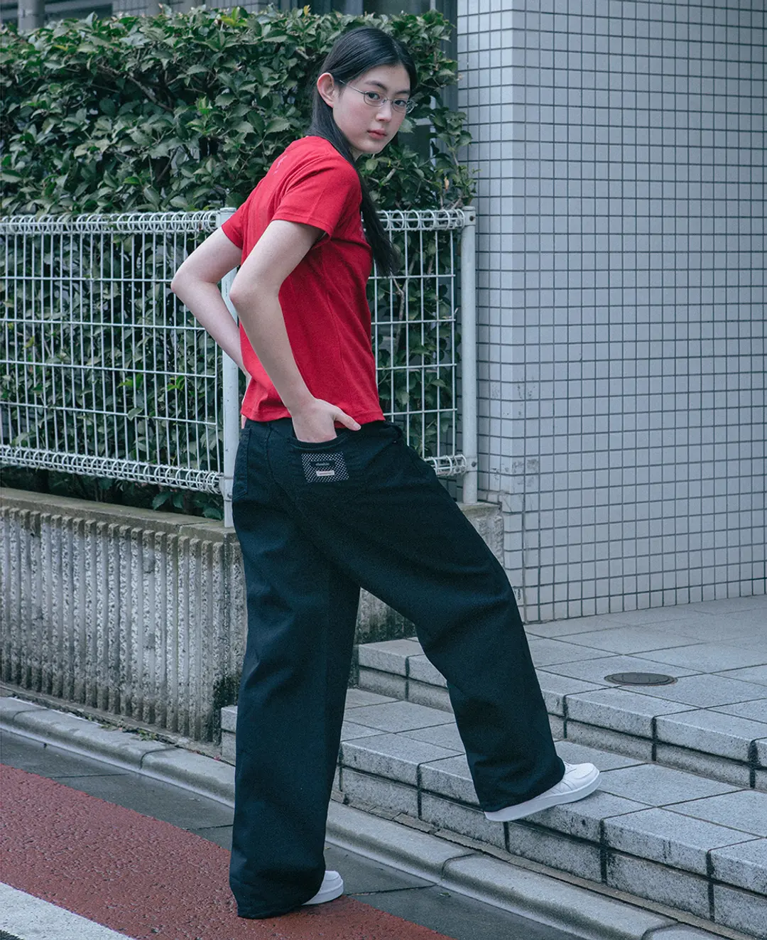 오헤시오 wide star cotton pants (black) 상품 이미지 2