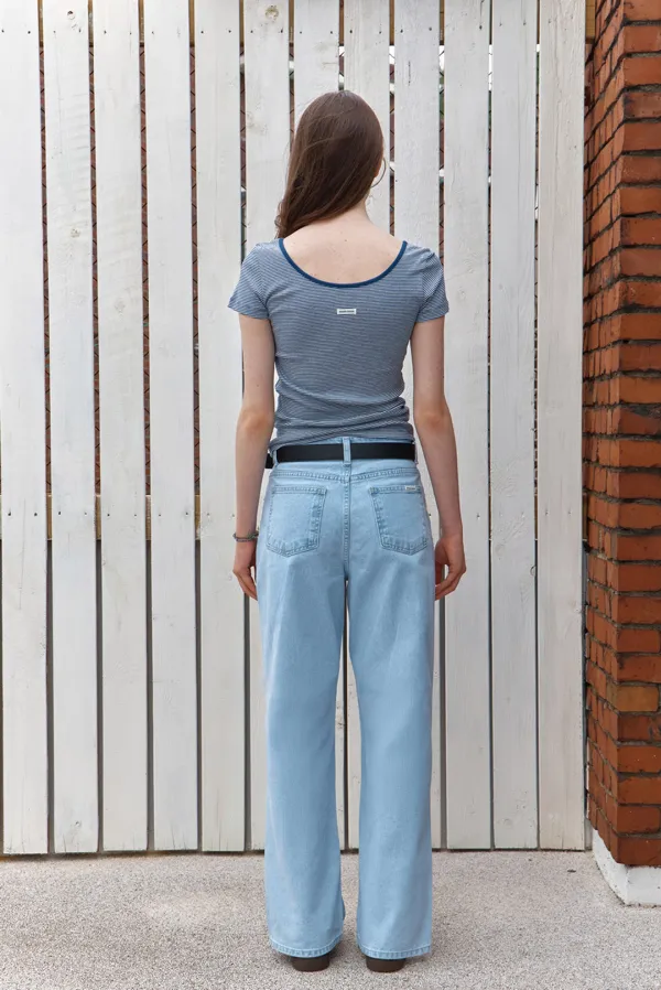 summer denim pants - ice blue