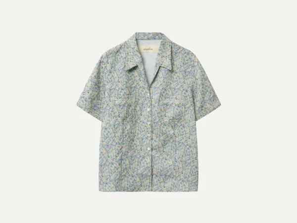 Via Karan flower shirt blouse (Blue flower)