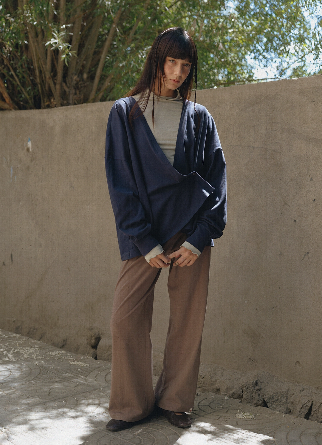 부디무드라 Wide straight pants_Chocolate Chip 상품 이미지 1