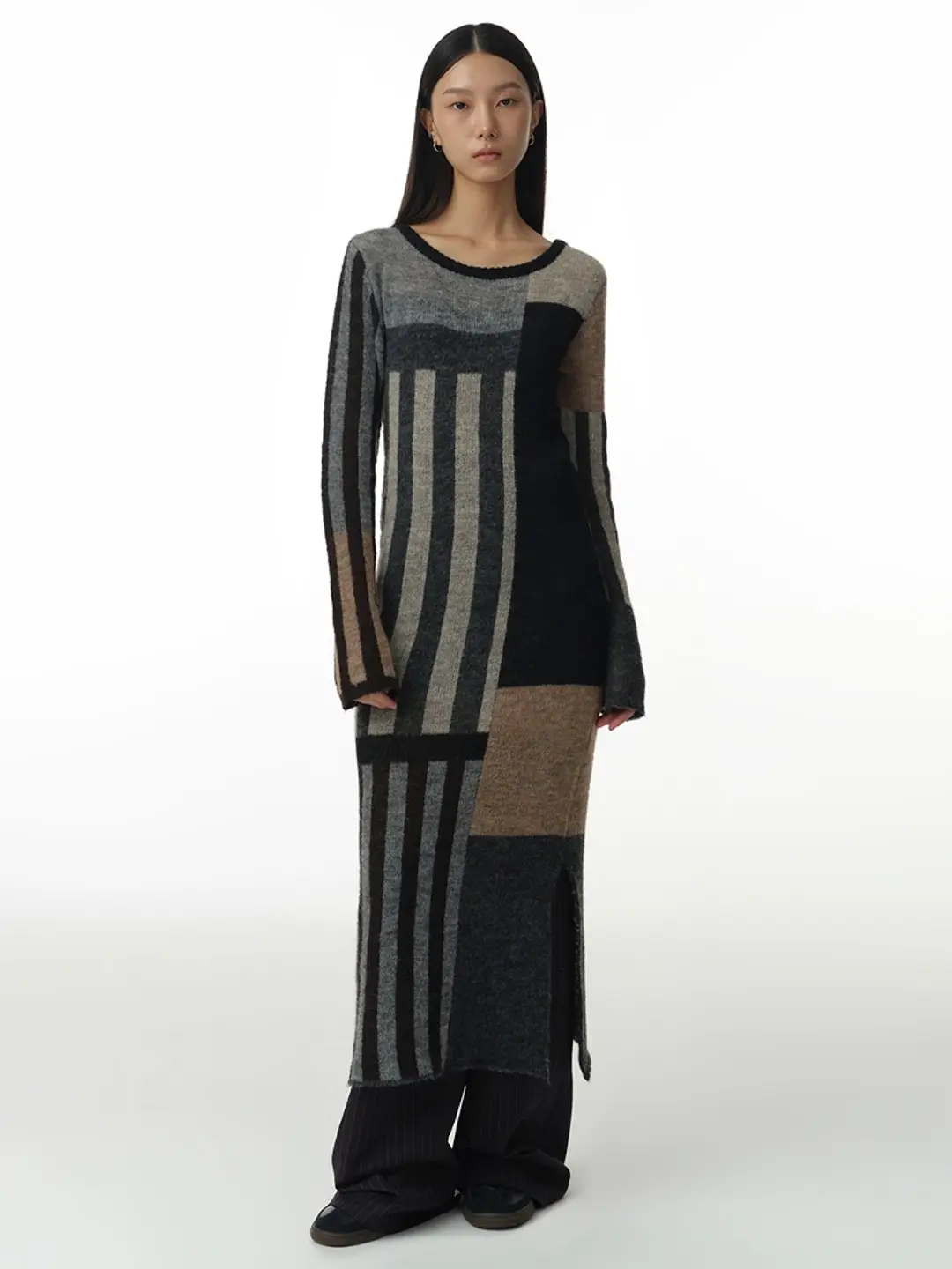 밀로 우먼 Patchwork Maxi Dress [Gray] 상품 이미지 2
