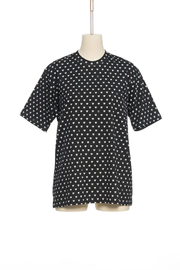 PF25 push-SKULL PRINTED BASIC T-SHIRT
