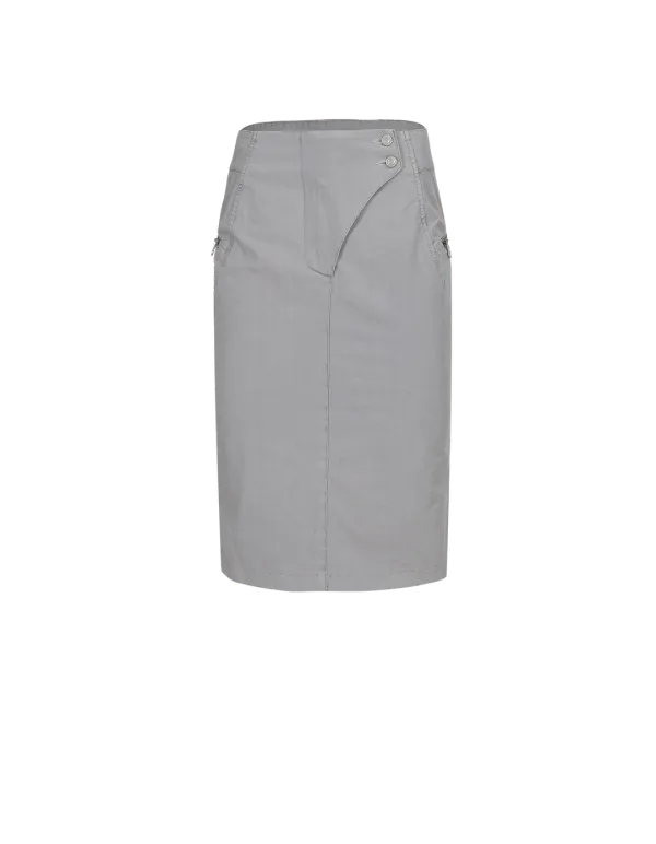 SIDE SLIT MIDI SKIRT_BLUE