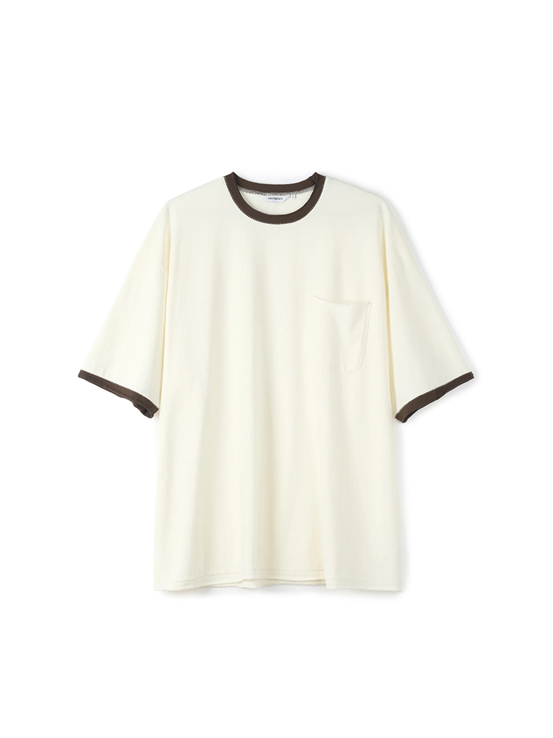 파르티멘토 Ringer Raw Edge Pocket Tee_Ivory 상품 이미지 3