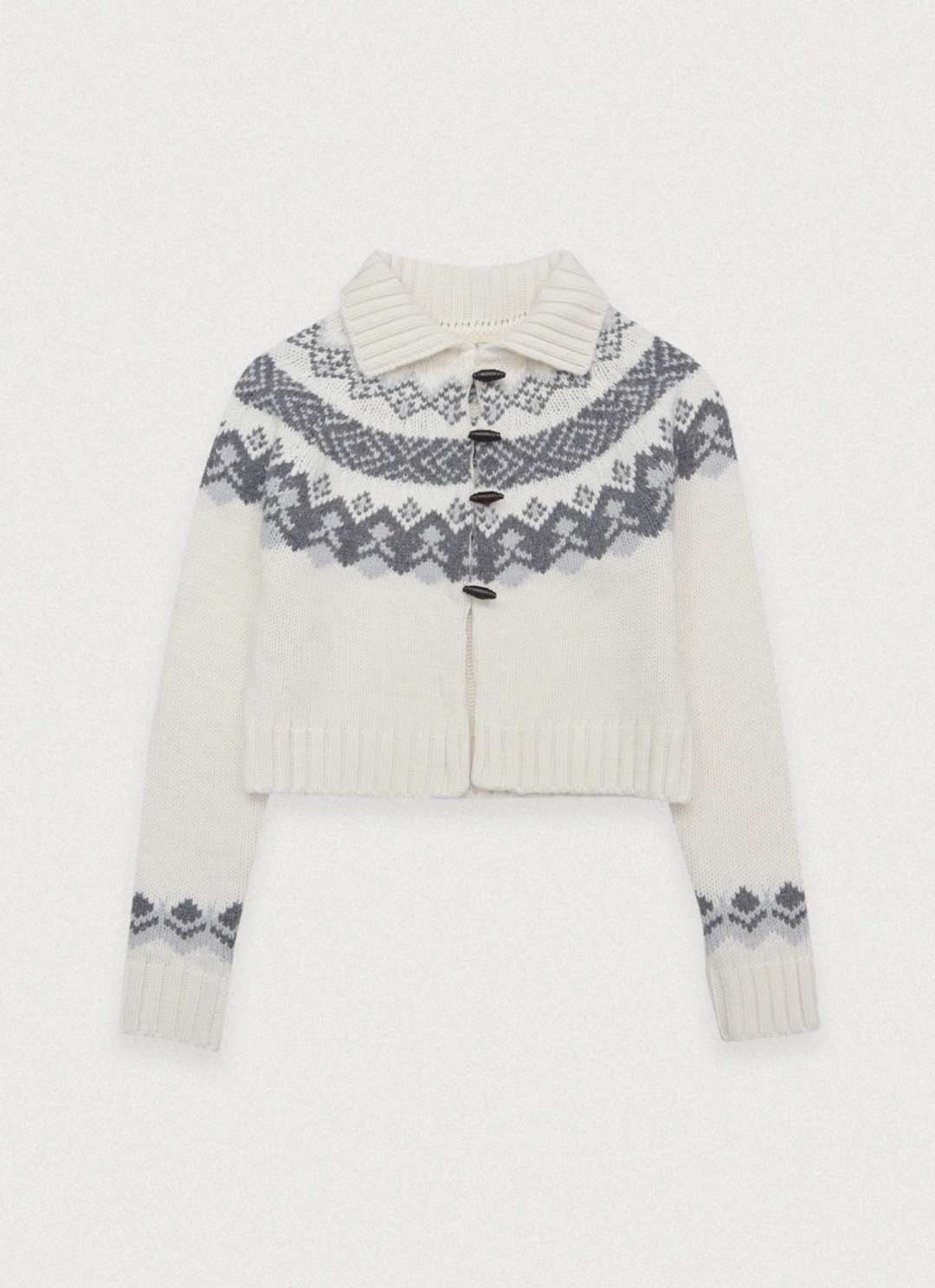 포에토 Frost nordic duffle cardigan - ivory 상품 이미지 1