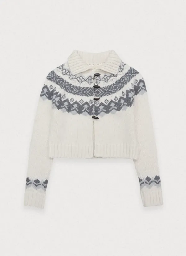 Frost nordic duffle cardigan - ivory
